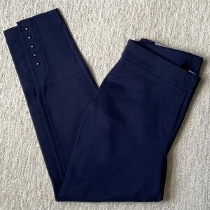 NWT Chico’s Ponte Knit Rivet Stud Ankle Leggings in Ink Blue
